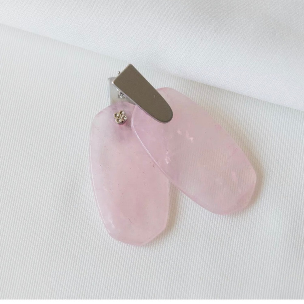 ✂️KENDRA SCOTT Aragon Silver Earrings Pink Quartz - Picture 3 of 5